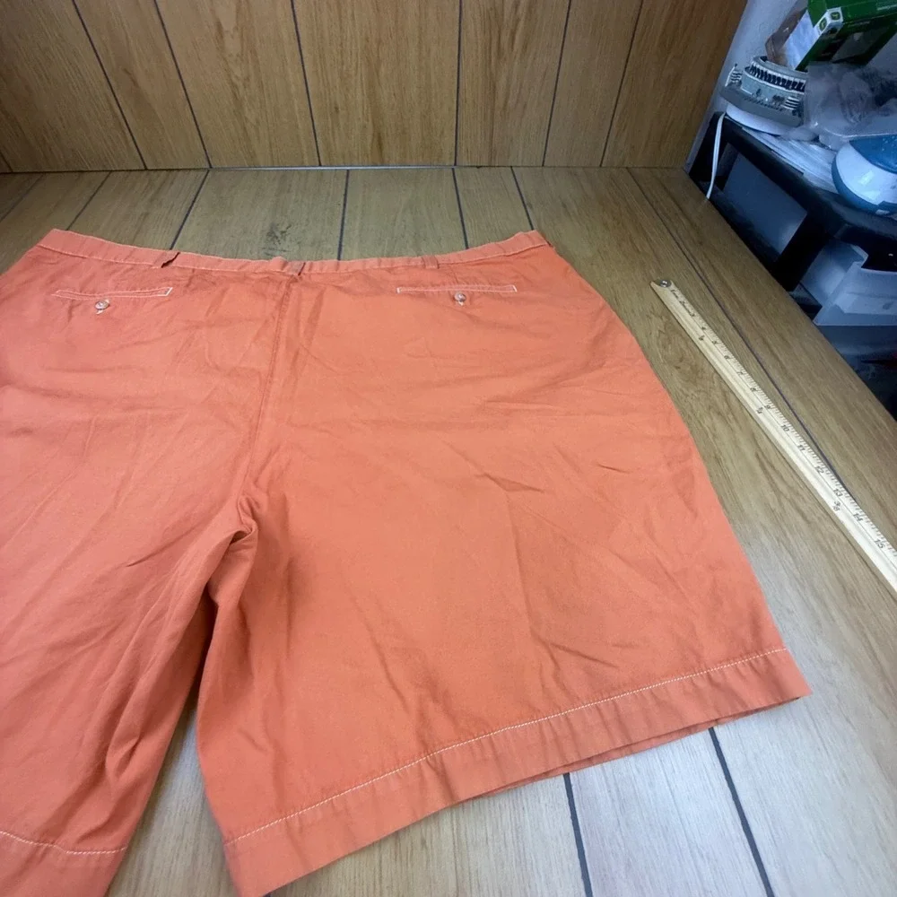 Polo Ralph Lauren Mens Big Tyler Shorts Orange Cotton Pleated Chino‎ Size 54B